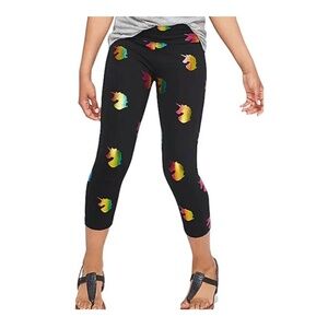 Justice Girls Metallic Colorful Unicorn High Waist Crop Leggings Size: 12